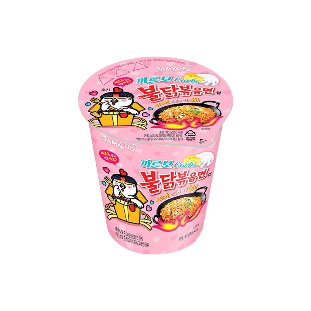 [SS001360] Samyang Buldak Carbonara Hot Chicken Flavor Ramen Cup Rose 80 g
