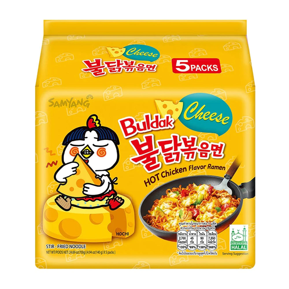 Samyang Buldak Ramen Chicken Cheese Halal Jaune 5 x 140 g
