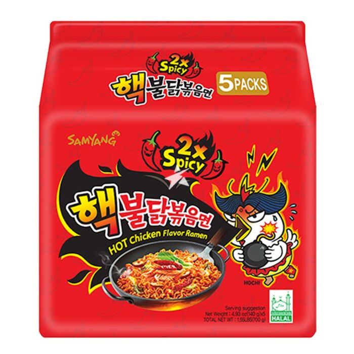 [SS000935 10284] Samyang Ramen Hot Chicken 2X Spicy 5 x 140 g
