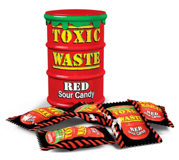 [503620 5446] Toxic Waste Red Sour Candy Drum 42 g