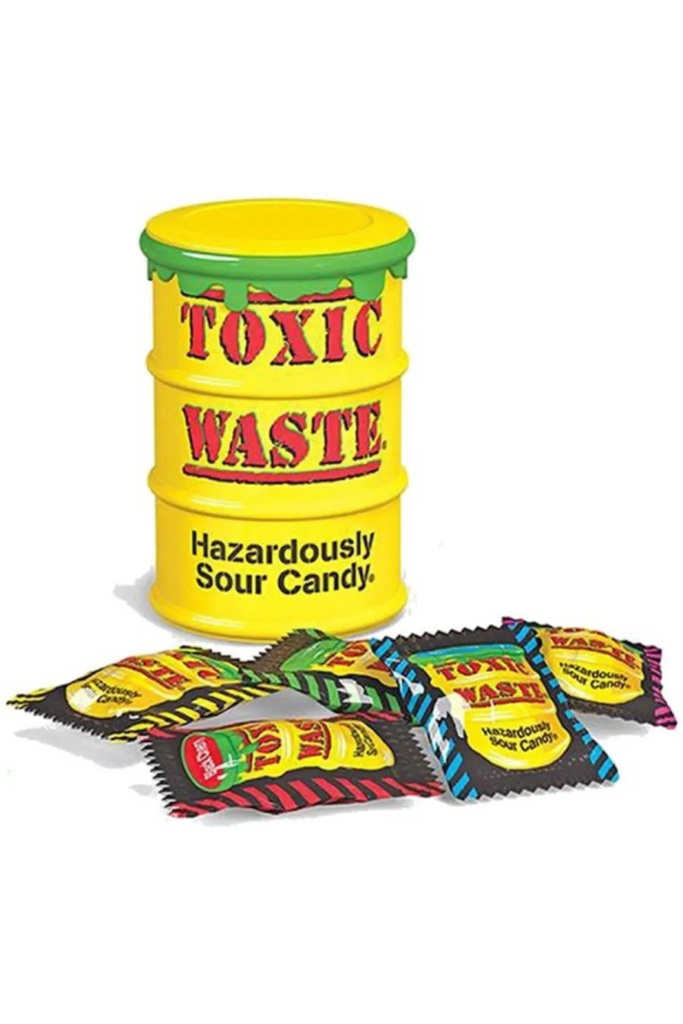 [503622 5444] Toxic Waste Yellow Sour Candy Drum 42 g