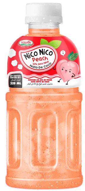 Nico Nico Peach Nata De Coco 320 ml