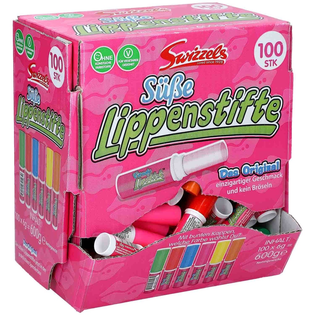 Swizzels Sucettes en Forme de Rouge à Lèvres 100 p.