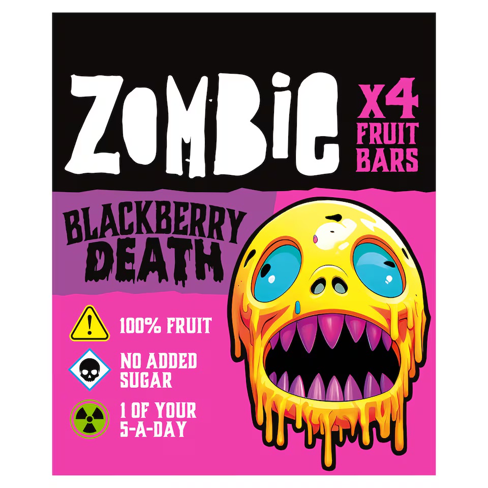 Zombie Blackberry Death Fruit Leather Bars 4 x 25 g