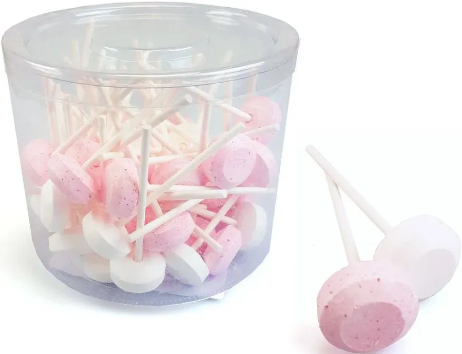 Dextrose Lollys Roze-Wit 10 gr