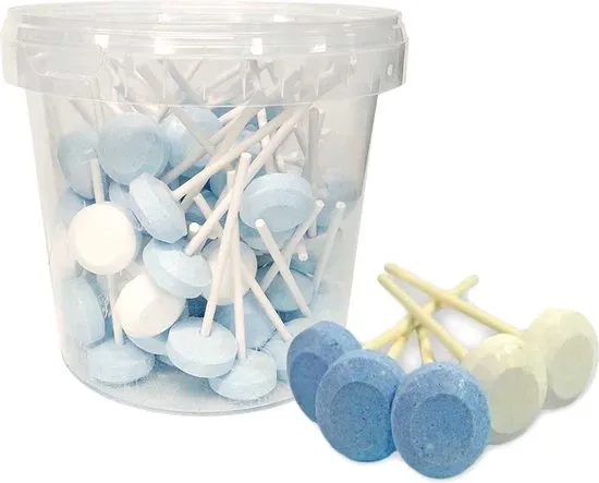 Dextrose Lollys Blauw-Wit 10 gr