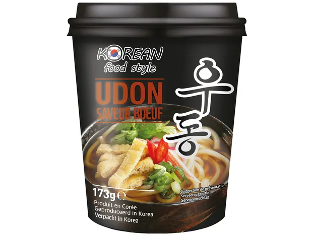 Udon Korean Style Ramen précuits au bœuf 173 g