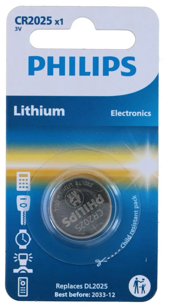 Philips Pile Bouton Lithium CR2025 3V