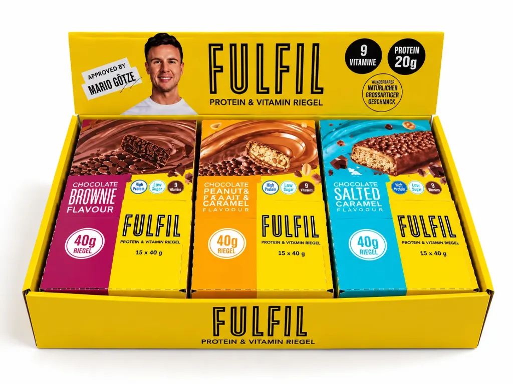 Fulfil Proteiné Assortiment - Brownie - Peanut & Caramel - Chocolat Salted Caramel 3 × 15 pièces
