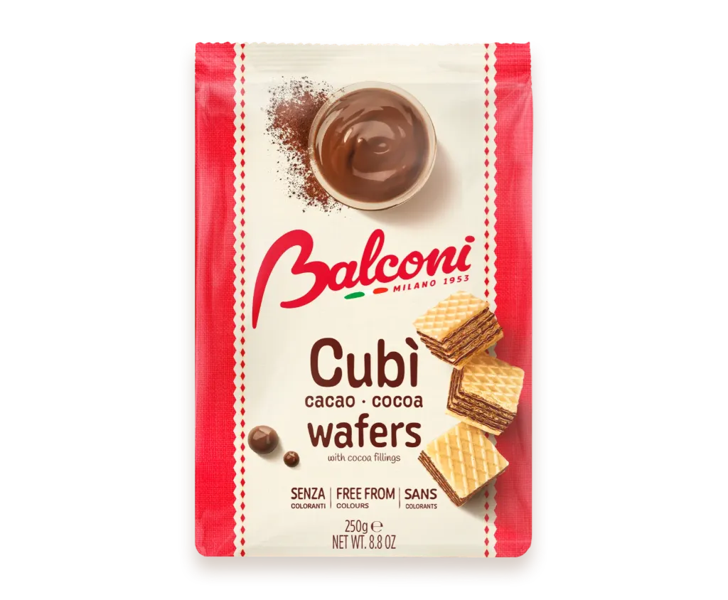 [SS002764 580397] Balconi Cubi Wafer Cacao 250g