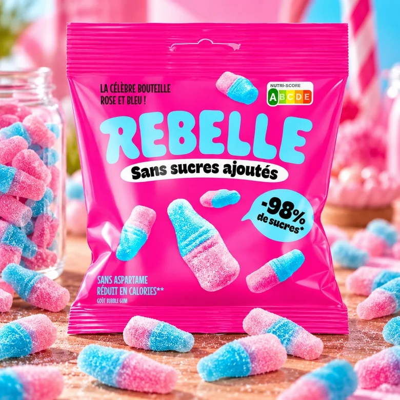 [SS002773] Rebelle Bouteille Rose et Bleu 50 gr