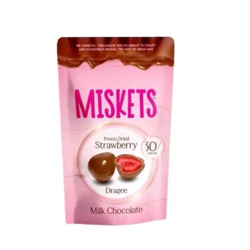 Miskets Milk Chocolate Coated Freeze Dried Strawberry 80 g