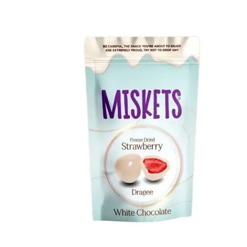 Miskets White Chocolate Coated Freeze Dried Strawberry 80 g