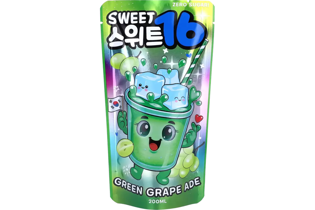 Sweet 16 Green Grape Ade Zero Sugar 200 ml