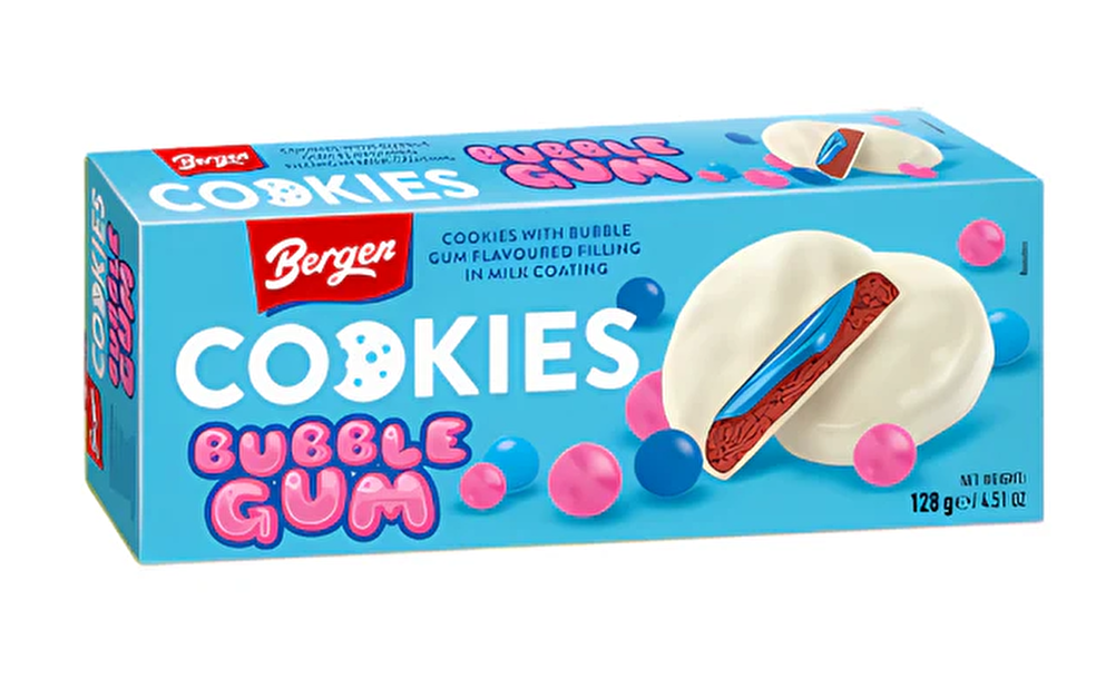 Bergen bubble Gum Cookies 128g