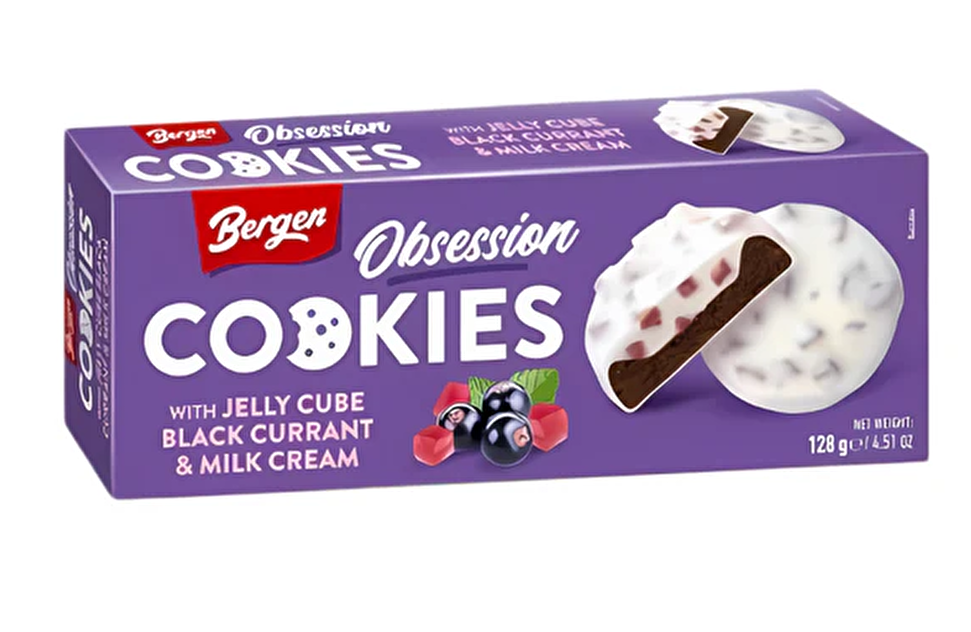 Bergen Cookies Jelly Cube Black Currant & Milk Cream 128g