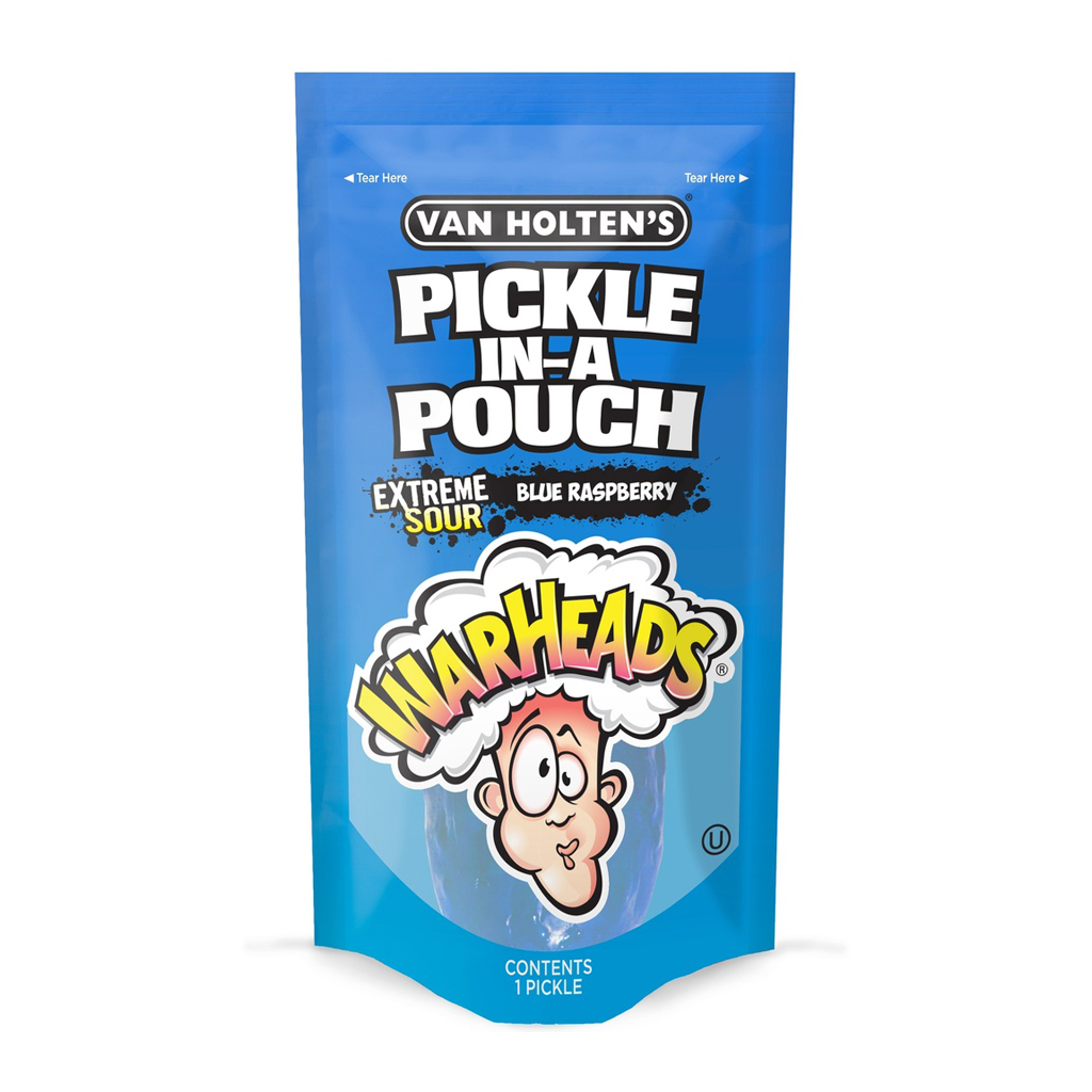Van Holten's Pickle-In-A-Pouch WARHEADS Blue Raspberry Pickle