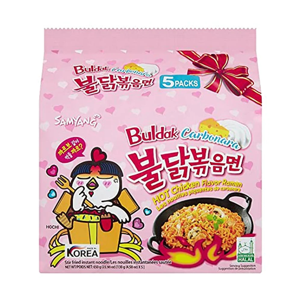 Samyang Hot Chicken Ramen Carbonara Flavor 130 G Pack 5