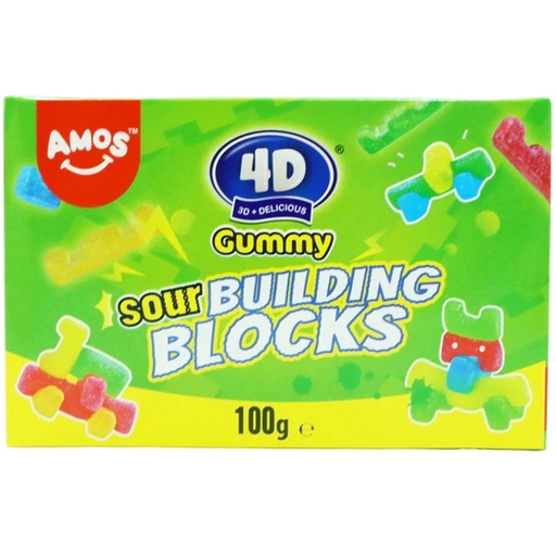 [SS001320] Amos Sour 4D Building Blocks Gummies Theatre Box 100 g