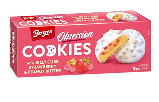 [SS002025] Bergen Cookies Jelly Cube Strawberry & Peanut Butter 128g